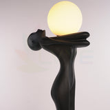 Artistic Human Figure Sculpture Holding Ball Floor Lamp