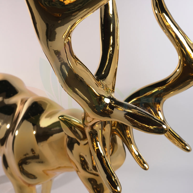 Gold Reindeer Sculpture