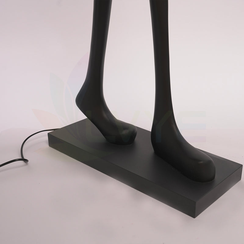 Artistic Human Figure Sculpture Holding Ball Floor Lamp