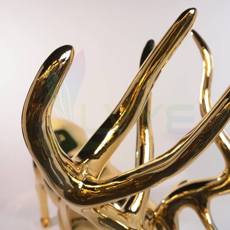 Gold Reindeer Sculpture