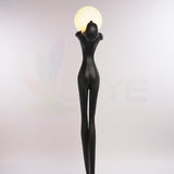 Artistic Human Figure Sculpture Holding Ball Floor Lamp