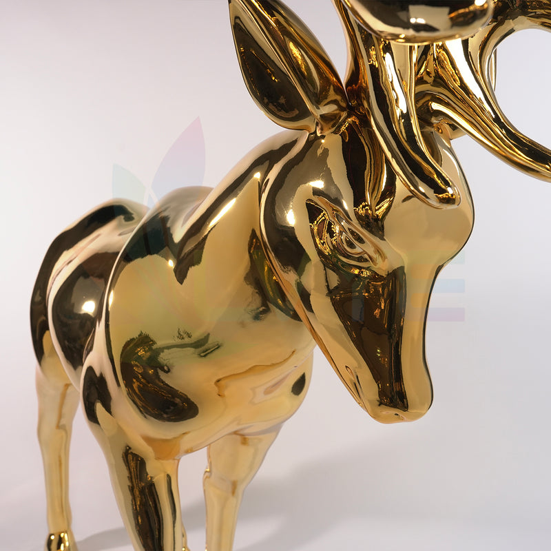 Gold Reindeer Sculpture