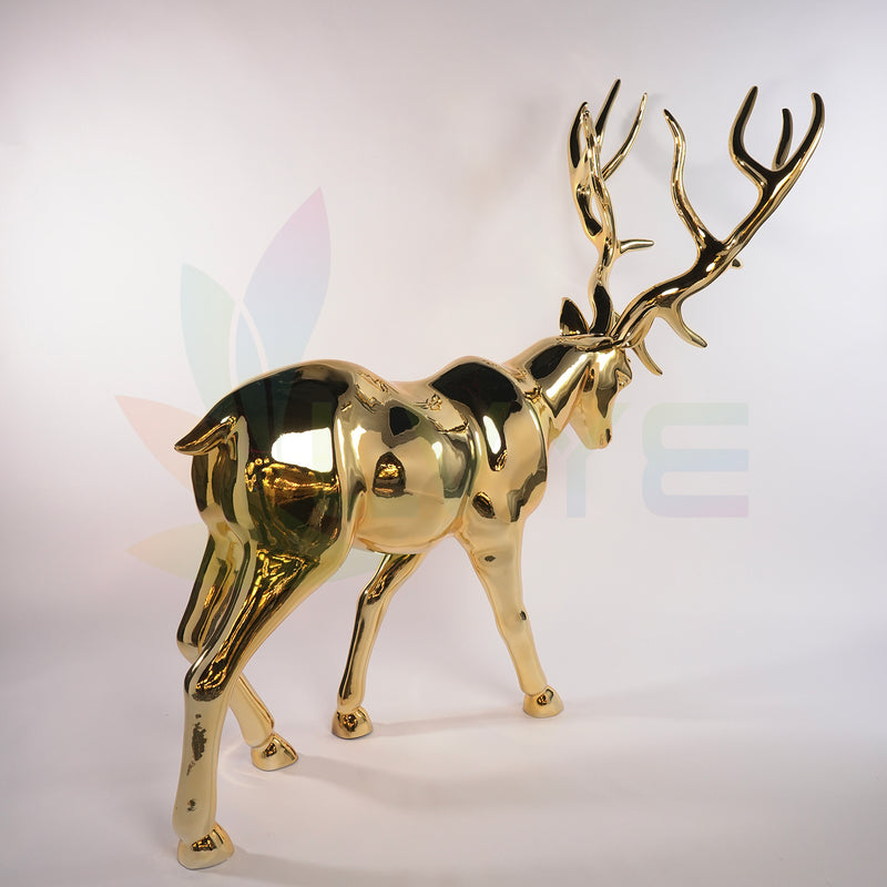 Gold Reindeer Sculpture