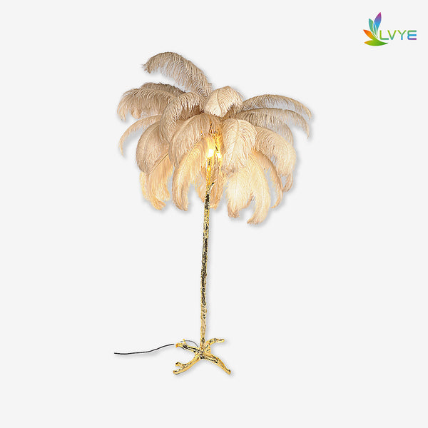 Ostrich Real Feather Floor Lamp