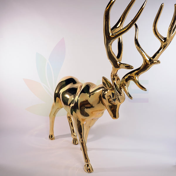 Gold Reindeer Sculpture