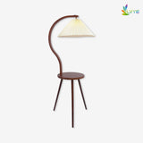 Japanese Pleated Solid Wood Floor Lamp