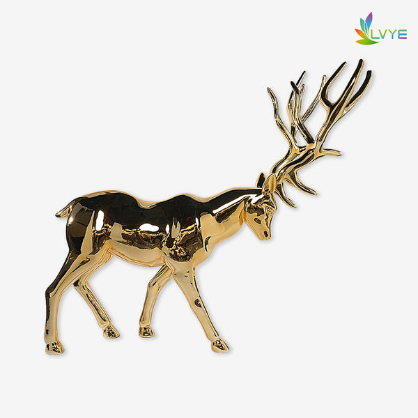 Gold Reindeer Sculpture