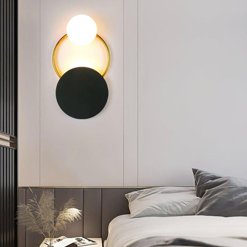 Black Circular Rings Wall Lamp