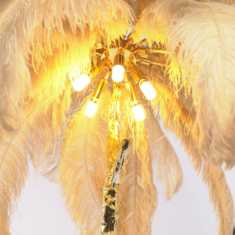 Ostrich Real Feather Floor Lamp