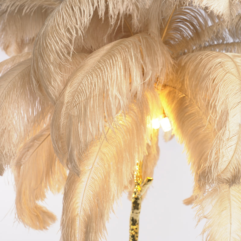 Ostrich Real Feather Floor Lamp