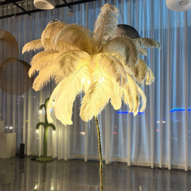 Ostrich Real Feather Floor Lamp