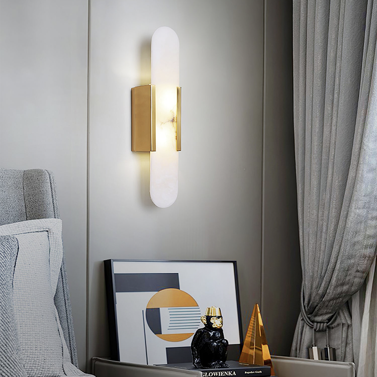 Melange Elongated Alabaster Wall Lamp